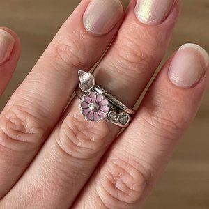 Sterling silver, size 5.5, flower ring